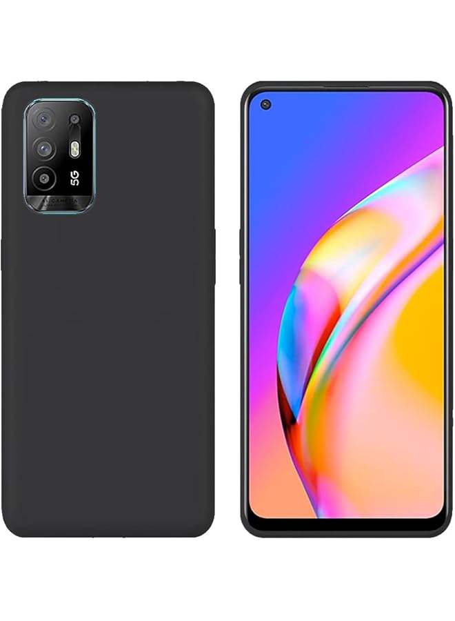 إيروريكس غطاء حماية بلاستيكي مرن ناعم الملمس للهاتف المحمول متوافق مع Oppo Reno5 Z A94 5G A95 5G أسود - Image 1