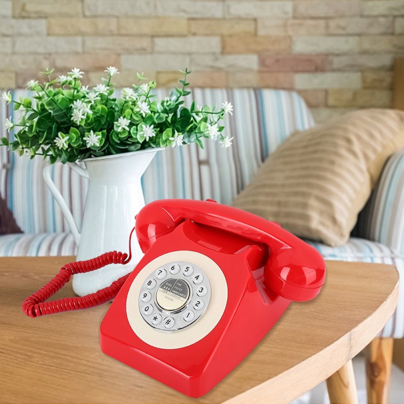 Vintage Telephone: High-Quality ABS Material, Adjustable Volume Handle - Mechanical Copper Bell, Re-Dial Function Retro Telephone for Home Desk, Hotel Decor & Landline Use - Image 2