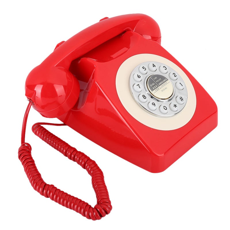 Vintage Telephone: High-Quality ABS Material, Adjustable Volume Handle - Mechanical Copper Bell, Re-Dial Function Retro Telephone for Home Desk, Hotel Decor & Landline Use - Image 4