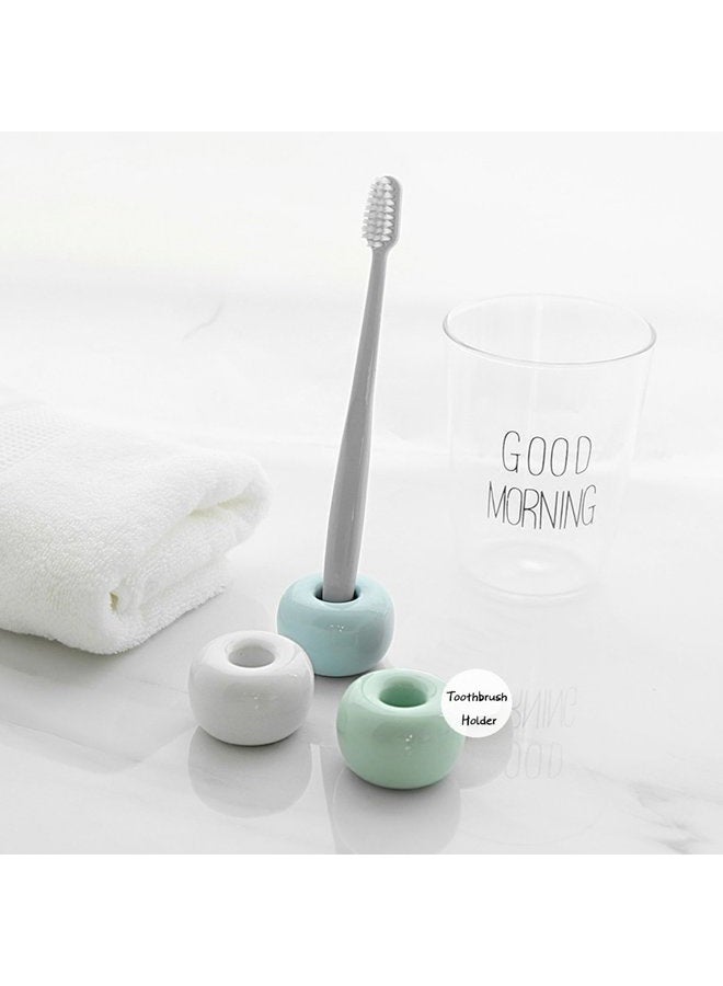 Apol Set of 3 Pcs Mini Ceramic Toothbrush Holder Stand,Pen Stand Rings,Storage Organizer Bathroom Countertop - Image 4