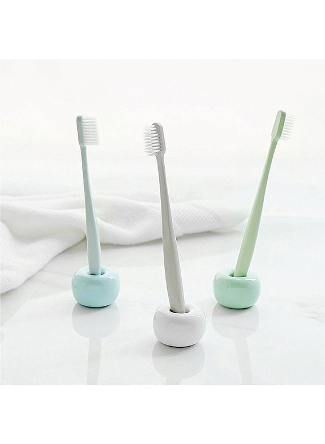 Apol Set of 3 Pcs Mini Ceramic Toothbrush Holder Stand,Pen Stand Rings,Storage Organizer Bathroom Countertop - Image 5