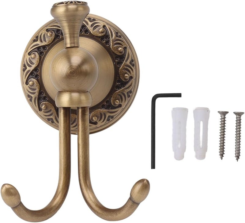 Vintage European Style Copper Wall Mounted Coat Hooks for Bathroom Bedroom - Image 2