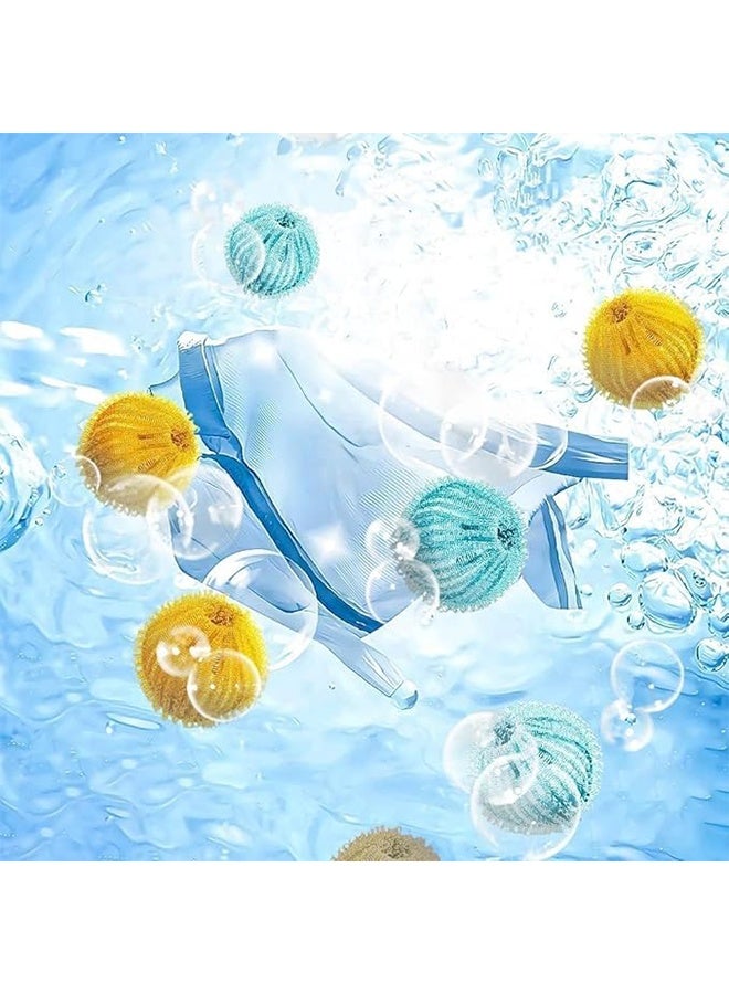 10 Pcs Lint Remover Washing Balls, Reusable Washing Machine Hair Catcher, Multi Functional Portable Hair Removal Ball, Pet Hair and Fluff Remover for Washing Machines - Yellow / Blue  - Image 4