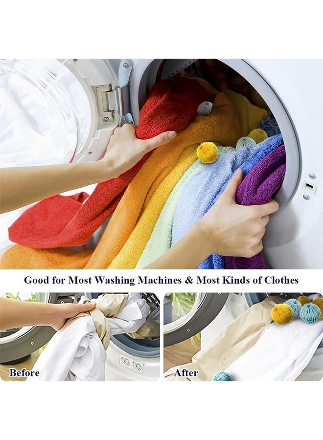 10 Pcs Lint Remover Washing Balls, Reusable Washing Machine Hair Catcher, Multi Functional Portable Hair Removal Ball, Pet Hair and Fluff Remover for Washing Machines - Yellow / Blue  - Image 2