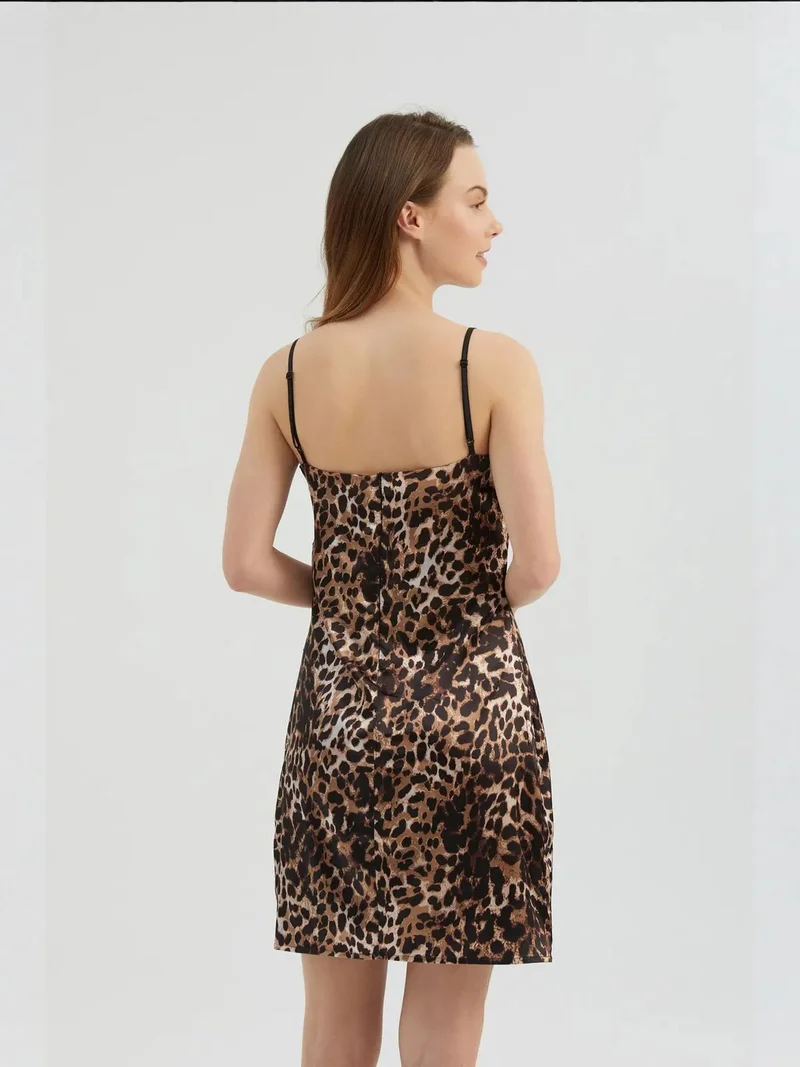 HICCUP leopard print Animal Print Spaghetti Strap Mini Dress for Women | Best Price UAE