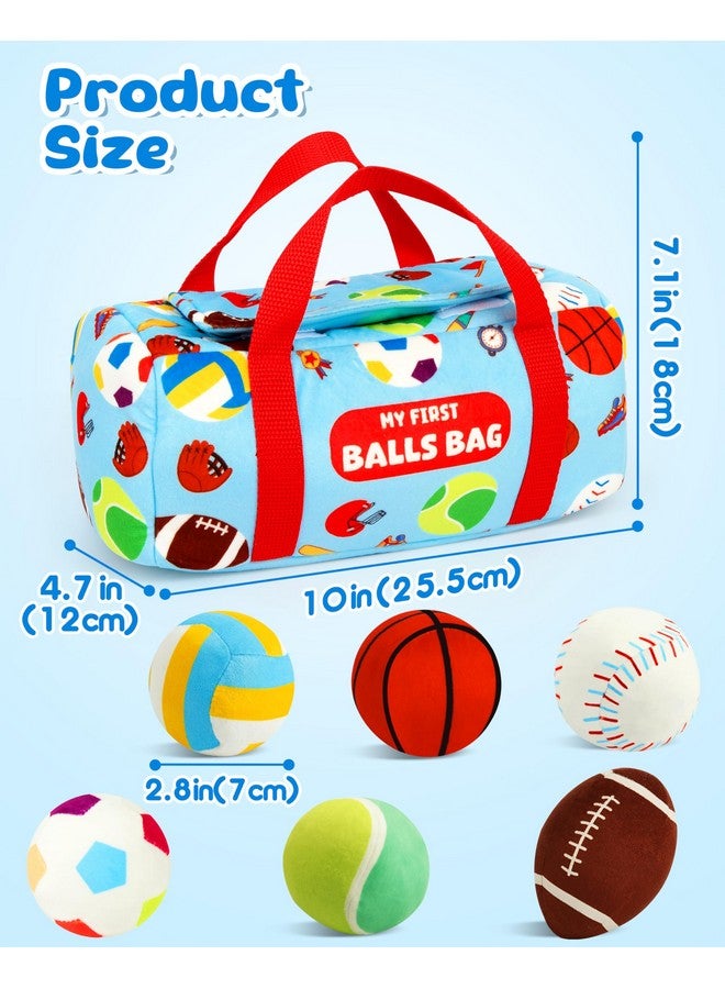 Vanmor Vanmor Sensory Sports Balls for Toddlers, Baby Toys with Travel Bag, Early Learning Plush Sensory Toy for Infant 12M+, My First Balls Bag with Crinkle, Rattles, Baby Shower Newborn Toys  - Image 5