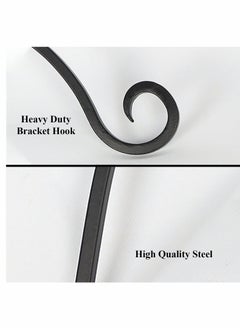 ماركة غير محددة Hanging Brackets, Wall Mount Bird Feeder Hanger, Plant Hook, with Screws Metal Hangers, for Outdoor Lanterns Wind Chimes Feeders, 4 Pack 12 Inches  - Image 2