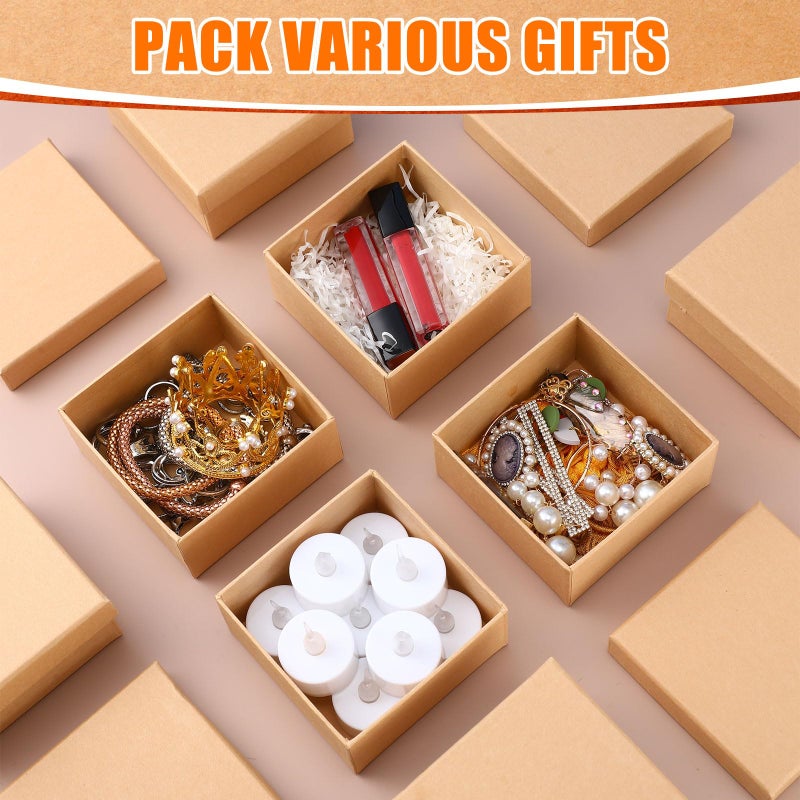 Geyee 24 Pcs Mini Paper Mache Boxes with Lids Square Small Gift Boxes Cardboard Box for Crafts 3.9 Inches DIY Paper Jewelry Present Homemade Painting Soap Shipping Box for Holiday Birthday - Image 5
