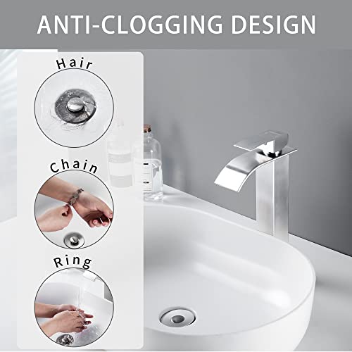 Fransiton Bathroom Sink Stopper, 1.1-1.77 Inch Basin Pop Up Sink Drain Stopper, Anti Clogging Drain Plug with Detachable Hair Catcher, Chrome - Image 4