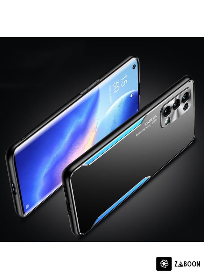 Zaboon Protective Case Cover For OPPO Reno5 5G Blade Series TPU Frame + Titanium Alloy Sand Blasting Technology Backplane + Color Aluminum Alloy Decorative Edge Mobile Phone Protective Shell - Image 2
