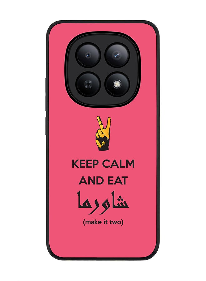 For Xiaomi Redmi Note 15 5G / Poco M8 Case,Slim fit Camera Protection, Shockproof Thin Phone cover  - Keep Calm And Eat Shawarma (Pink)