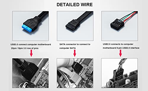 ciciglow Internal Card Reader, 5.25inches USB 3.0 Interface Multifunction Internal Card Reader Dashboard PC Front Panel with eSATA and USB 3.1 Port, Support M2, MSO, Memory, MS, XD, 64G CF Card - Image 4