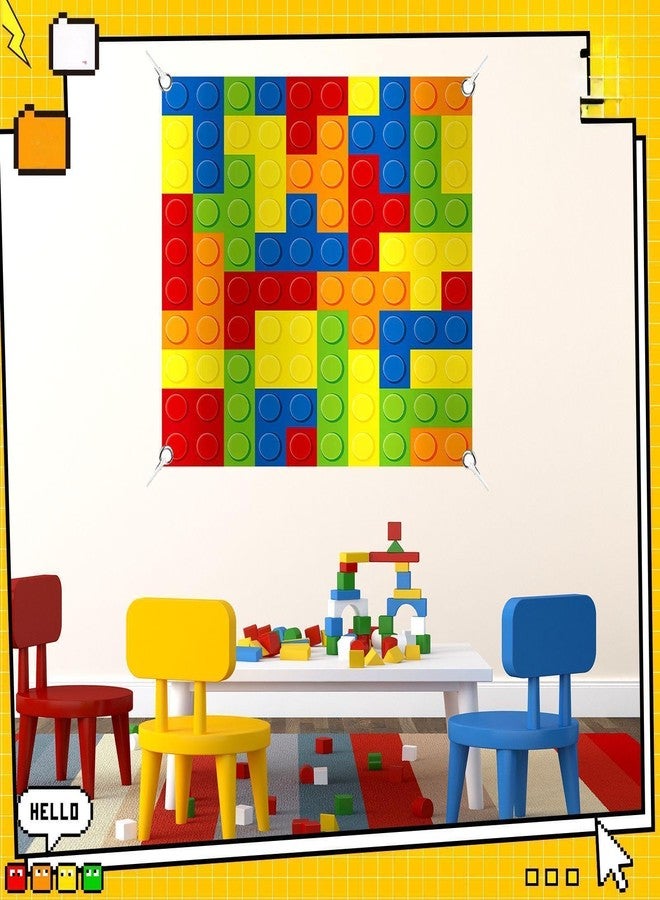 Panelee Building Block Party Supplies Colorful Bricks Toy Party Favor Trunk Decorating Kit Building Block Theme Birthday Party Banner Trunk or Treat Car Garage Decor - Image 2