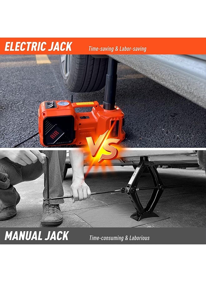 غاز مصمم خصيصًا لطرق السعودية: مجموعة رافعة هيدروليكية ٥ أطنان مع مفتاح كهربائي، مضخة هواء، إضاءة تحذيرية، ولوحة طوارئ. الحل الأمثل لطوارئ الطرق لجميع أنواع المركبات. - Image 4