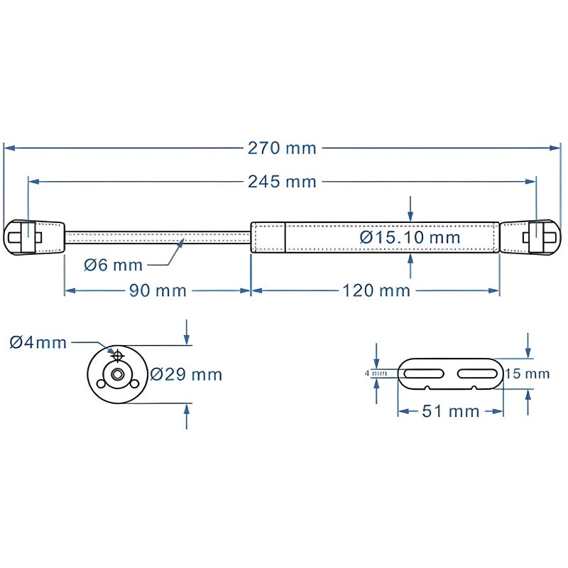 Generic HOWDIA 200N/44lbs Gas Struts for Heavy Lid, Soft Open Gas Strut Gas Spring Gas Shocks Lift Supports, Safety Lift Support Lid Hinge for Cabinets Toy Box, Pack of 2  - Image 2