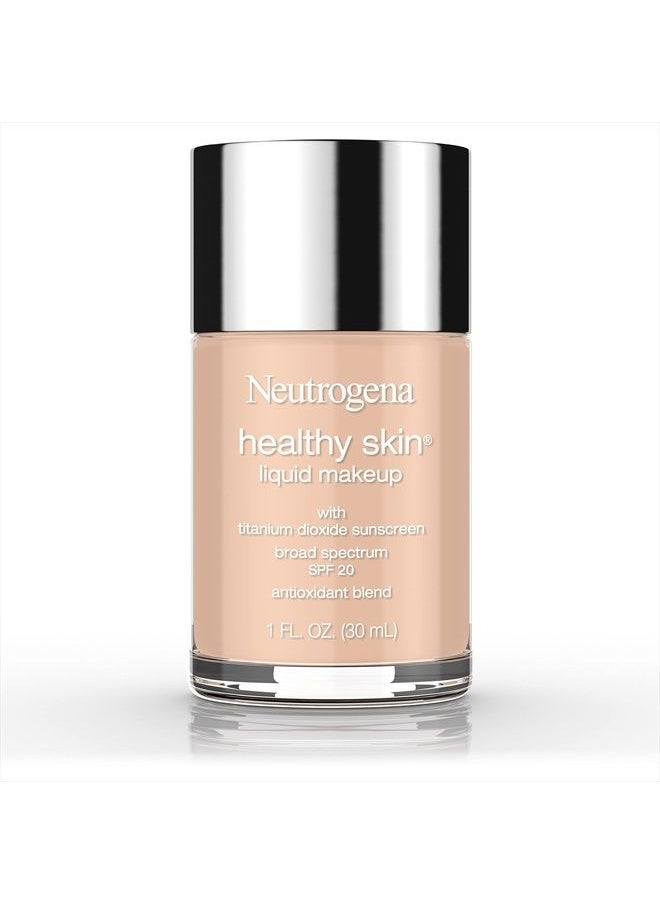 Neutrogena - Healthy Skin Liquid Makeup Foundation, Broad Spectrum SPF 20 Sunscreen, Lightweight & Flawless Coverage Foundation with Antioxidant Vitamin E & Feverfew, 50 Soft Beige, 1 fl. oz - Image 1