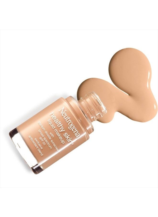 Neutrogena - Healthy Skin Liquid Makeup Foundation, Broad Spectrum SPF 20 Sunscreen, Lightweight & Flawless Coverage Foundation with Antioxidant Vitamin E & Feverfew, 50 Soft Beige, 1 fl. oz - Image 1