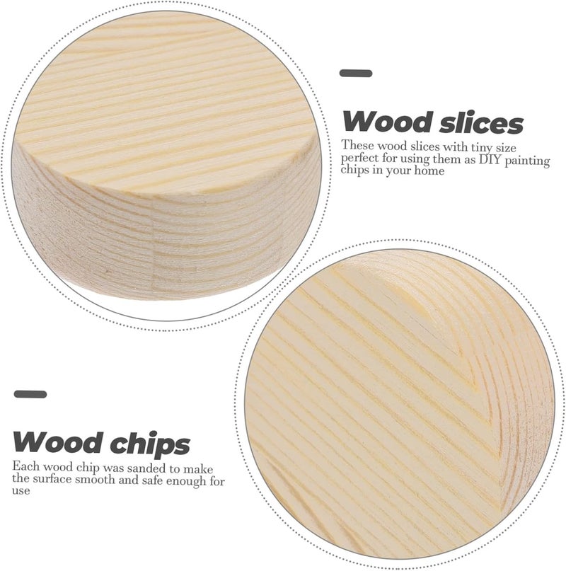 Healifty 10PCS Natural Round Wood Slices for DIY Hand Painting Craft Projects Smooth Sanded Wooden Chips for Ornaments Coasters Wedding and Holiday Decorations - Image 3