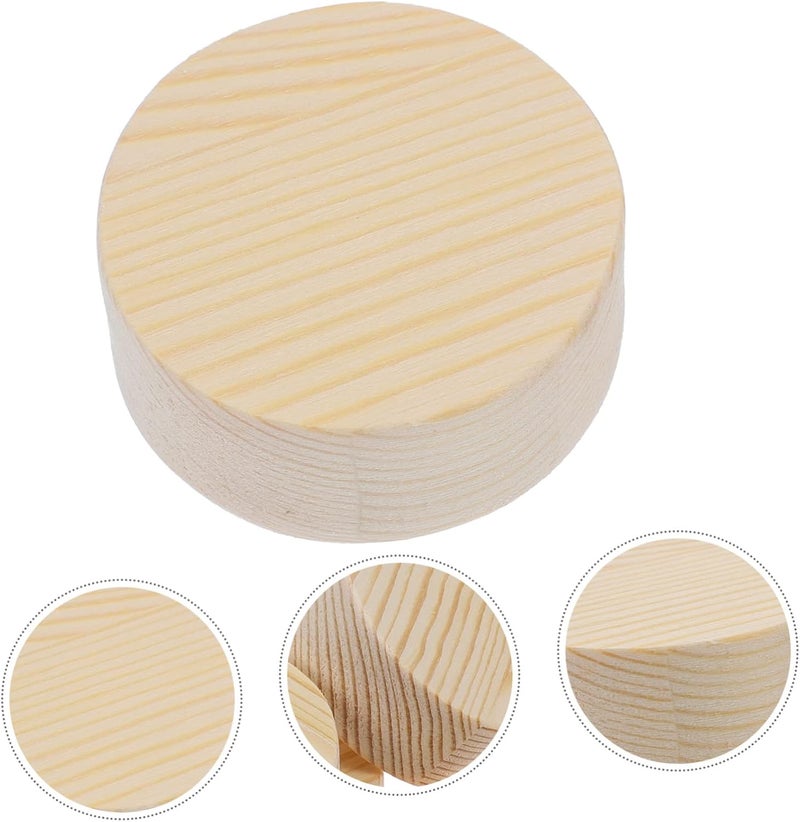 Healifty 10PCS Natural Round Wood Slices for DIY Hand Painting Craft Projects Smooth Sanded Wooden Chips for Ornaments Coasters Wedding and Holiday Decorations - Image 4