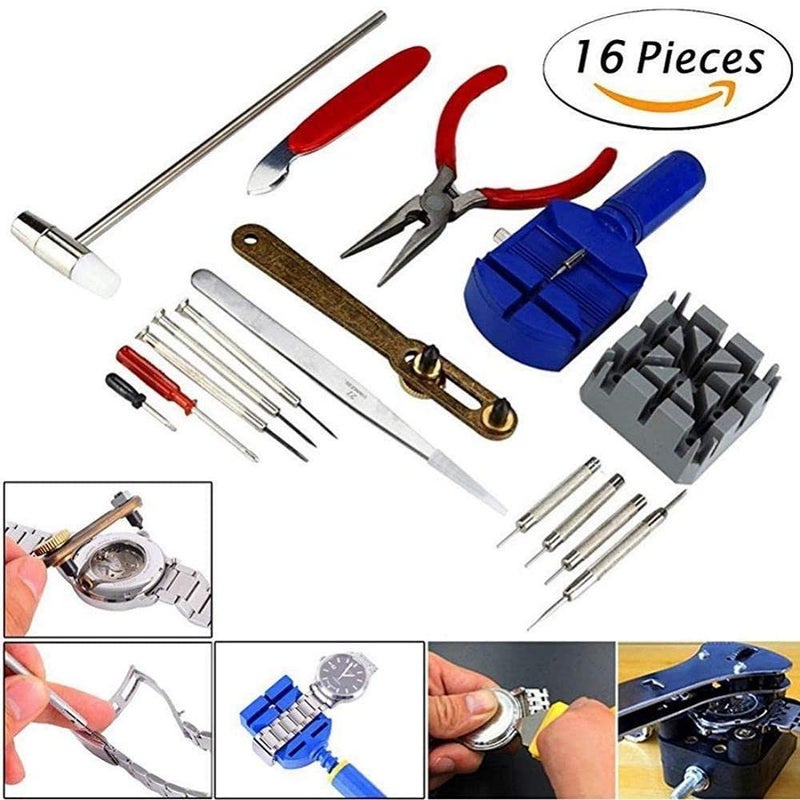 DIY Crafts CTDIYHI31926 Deluxe Watch Opener Tool Kit Repair Pin Remover 16 Pieces Pack of 1 One SetKit