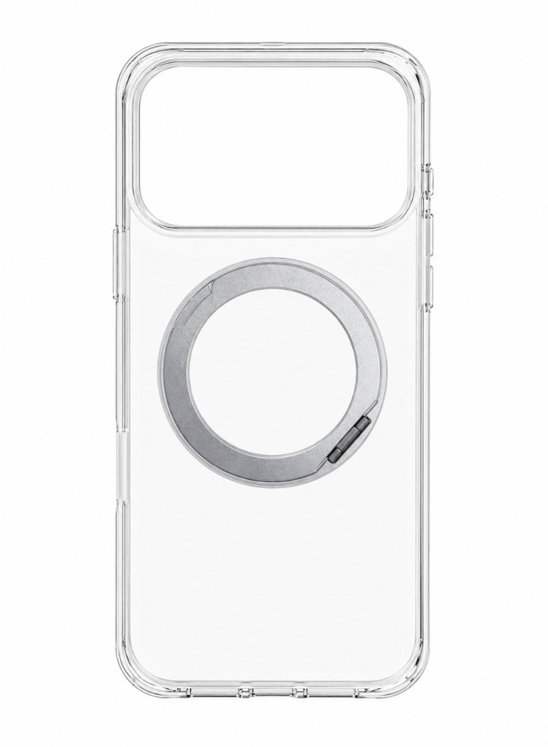 Clear Magnetic Case with Ring Stand for iPhone 17 Pro Max, Transparent Shockproof Back Cover - Image 2