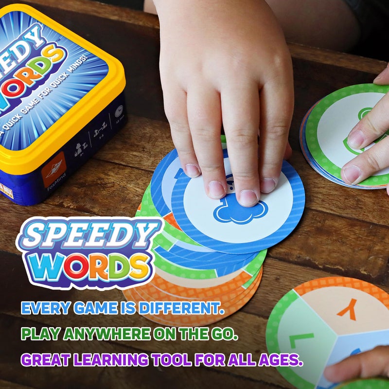 FoxMind Speedy Words Quick Word Game, On The Go Educational Kids and Adult Card Games, 15 Minute Fun Card Games for 2 Players or More, Card Game for Family Night, Parties, and More - Image 5