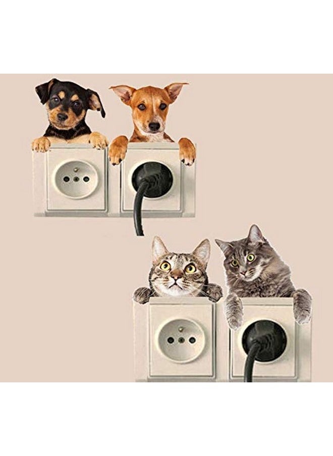 Adam Victor Removable Switch Sticker 8 Cats And Dogs Lovely Wall Sticker Light Switch Decor Decals Family Diy Decor Art Stickers Home Decor Wall Art For Kids Bedroom Office Decoration(4 Styles)  - Image 3
