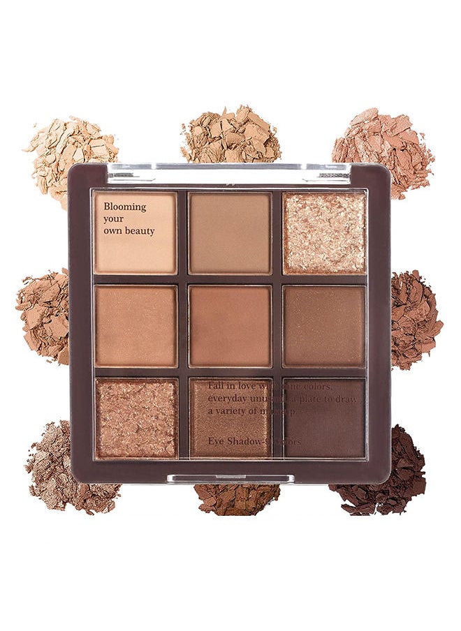 LANGMANNI - Eyeshadow Palette Chocolates 9 Colours Contour Palette Brown Eyeshadow Make Up Palettes Long Lasting Shimmer Matte Highly Pigmented Natural Look Travel Size Eye Shadows Palette For Women Girls - Image 1