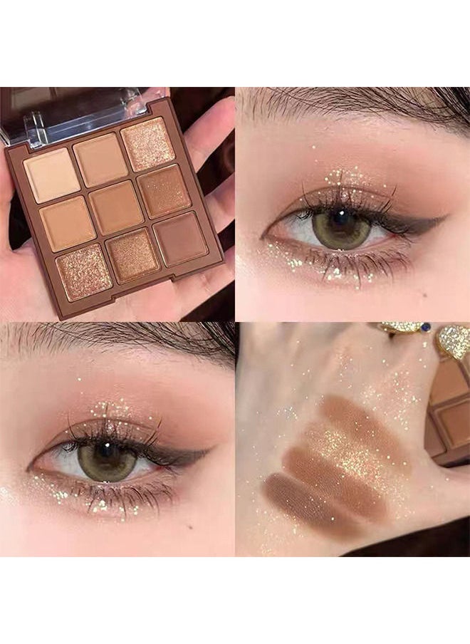 LANGMANNI - Eyeshadow Palette Chocolates 9 Colours Contour Palette Brown Eyeshadow Make Up Palettes Long Lasting Shimmer Matte Highly Pigmented Natural Look Travel Size Eye Shadows Palette For Women Girls - Image 1
