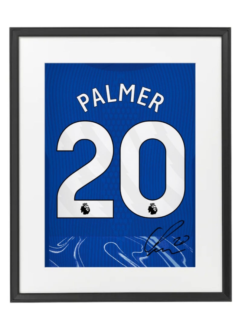 Boomah Accessories Cole Palmer Chelsea Shirt Autographed Framed Poster 50x40cm - Football Memorabilia, Soccer Collectible, Gift for Fans 