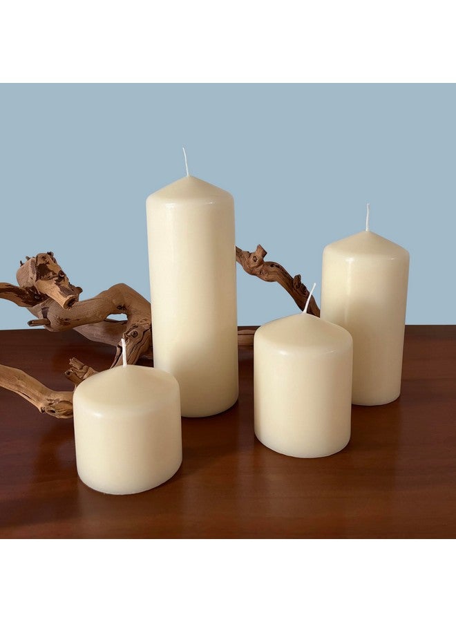 Stonebriar 6 Pack Tall 3 x 6 Inch 65 Hour Long Burning Unscented Ivory Wax Pillar Candles - Image 4
