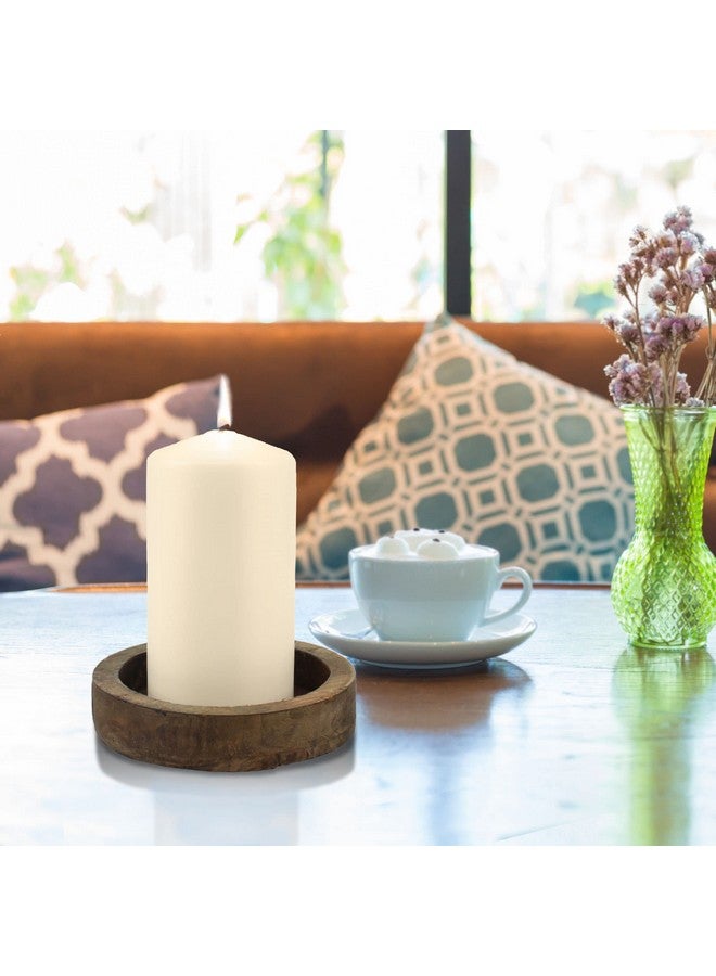 Stonebriar 6 Pack Tall 3 x 6 Inch 65 Hour Long Burning Unscented Ivory Wax Pillar Candles - Image 2