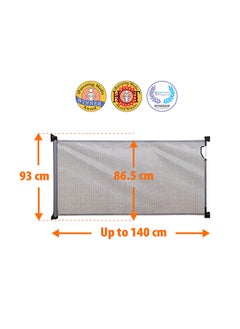 dreambaby Retractable Baby Safety Gate, Extra Wide And Tall Mesh Gate - Grey  - Image 2