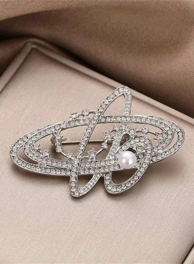 تايك تو Silver Planetary Brooch with Pearl Accent