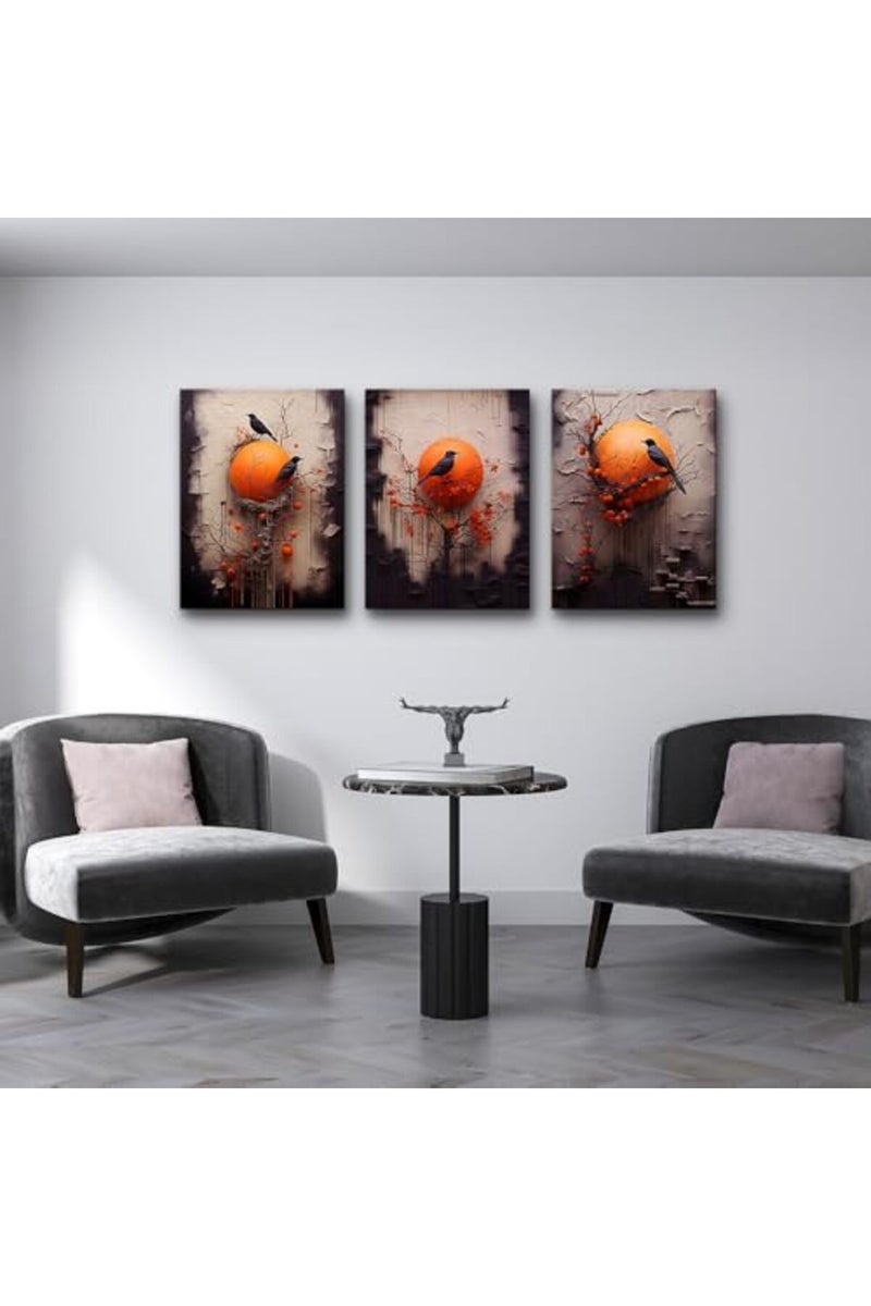 TTHYUEWS Large Canvas Wall Decor For Bedroom Wall Art For Living Room Fashion Modern Office Decorations Wall Paintings Bird Abstract Wall Pictures Posters Inspirational Artworks Home Decor 3 Piece - Image 5