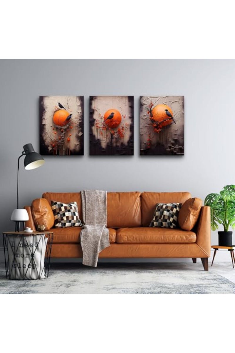 TTHYUEWS Large Canvas Wall Decor For Bedroom Wall Art For Living Room Fashion Modern Office Decorations Wall Paintings Bird Abstract Wall Pictures Posters Inspirational Artworks Home Decor 3 Piece - Image 4