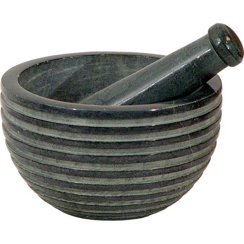 The New Age Source Soapstone Mortar Pestle Zen Grey Each