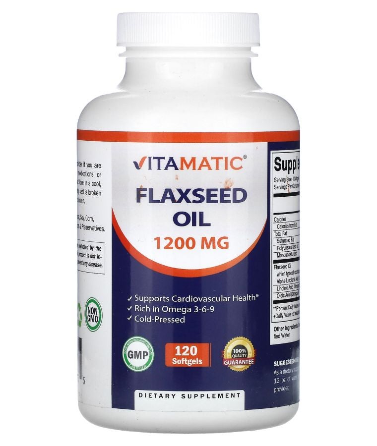 Vitamatic Flaxseed Oil 1200 mg 120 Softgels