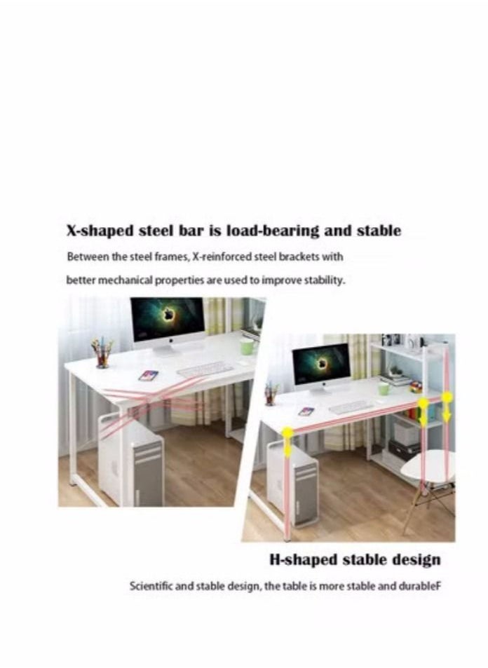 NLUNLB - Computer Desk With Bookshelf Family Office Workstation Workstation Small Space Learning Contemporary Style 120 x 40 CM - Image 1