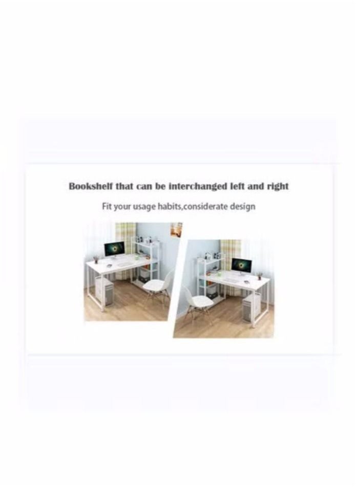 NLUNLB - Computer Desk With Bookshelf Family Office Workstation Workstation Small Space Learning Contemporary Style 120 x 40 CM - Image 1