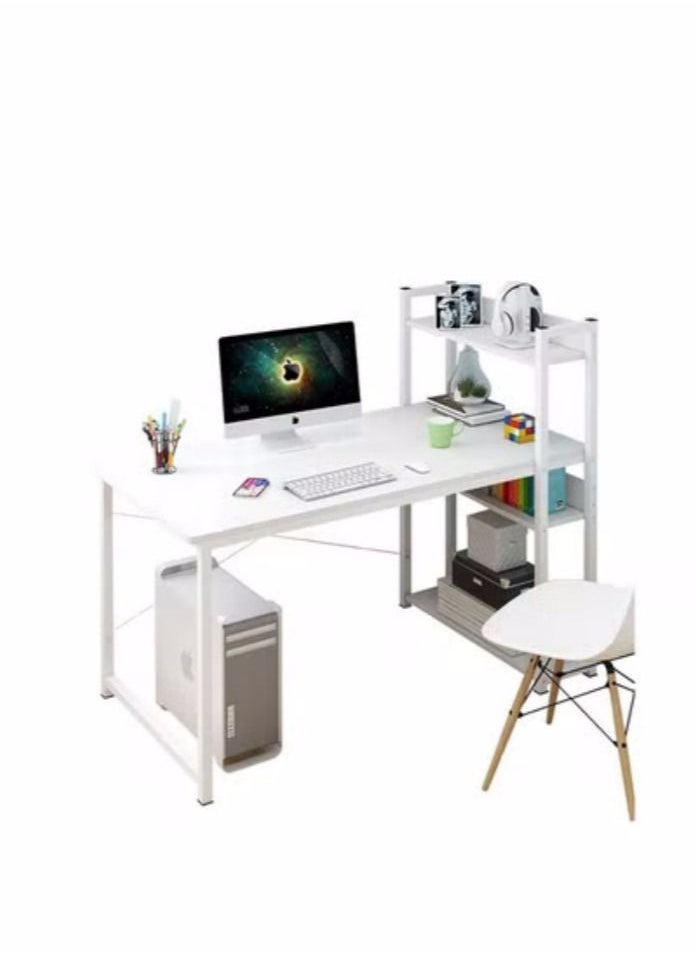 NLUNLB - Computer Desk With Bookshelf Family Office Workstation Workstation Small Space Learning Contemporary Style 120 x 40 CM - Image 1
