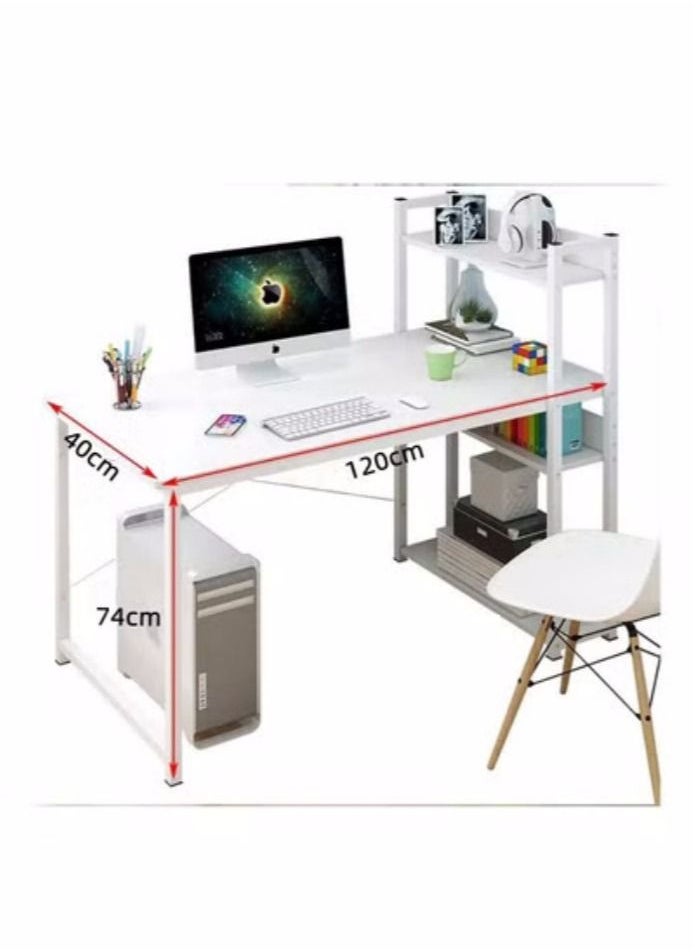 NLUNLB - Computer Desk With Bookshelf Family Office Workstation Workstation Small Space Learning Contemporary Style 120 x 40 CM - Image 1