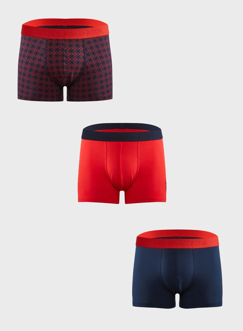 U.S. Polo Assn. 3 Pack Assorted Logo Trunks
