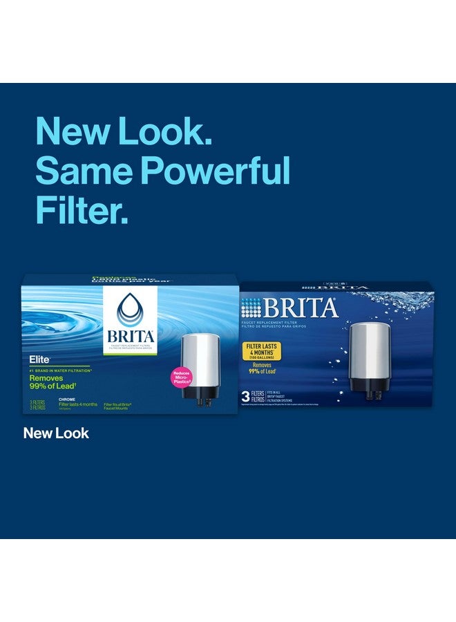 بريتا فلتر مياه بديل من بريتا لتركيب الصنبور، يزيل 99% من الرصاص، نظام ترشيح الحوض، كروم، 3 قطع - Image 3