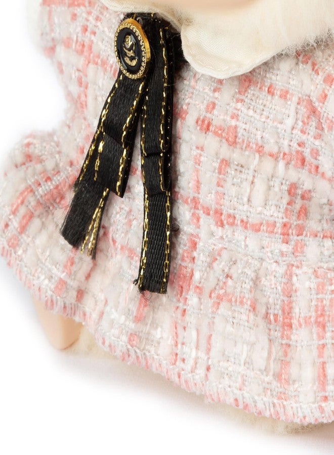 CHICHO 17cm Doll Outfits for Labubu - Luxury Chic Style Set for 17cm Dolls, Premium Doll Clothes with Accessories - Pink Plaid Tweed Dress + Black Necktie + Plaid Bow (Clothes Only) - Image 4