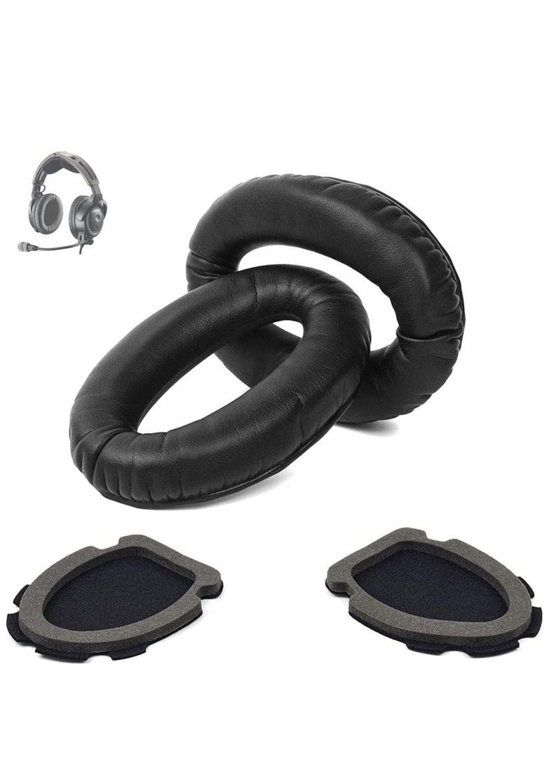 Generic - Headset Replacement Ear Pads Ear Cushions Kit Compatible for Bose, Aviation Headset X A10 A20 Headphone Ear Cups Ear Cover Earpads Repair Parts Memory Foam Earpads (Black) A20 - Image 1