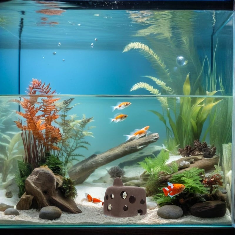 Unomor 3pcs Aquarium Fish Hideout Cave Tank Decorations Ceramic Breeding Shelter Multiple Holes for Shrimp Betta Cichlid Hiding and Spawning - Image 5