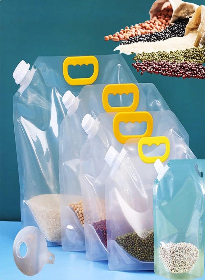 ABUDIT Kitchen Storage Bag Grains Rice Moisture-Proof Sealed Bag, Resealable, Transparent Bags Stand Up Pouch Bags with Portable Handle for Long Term Food Storage Container-2.5l - Image 4