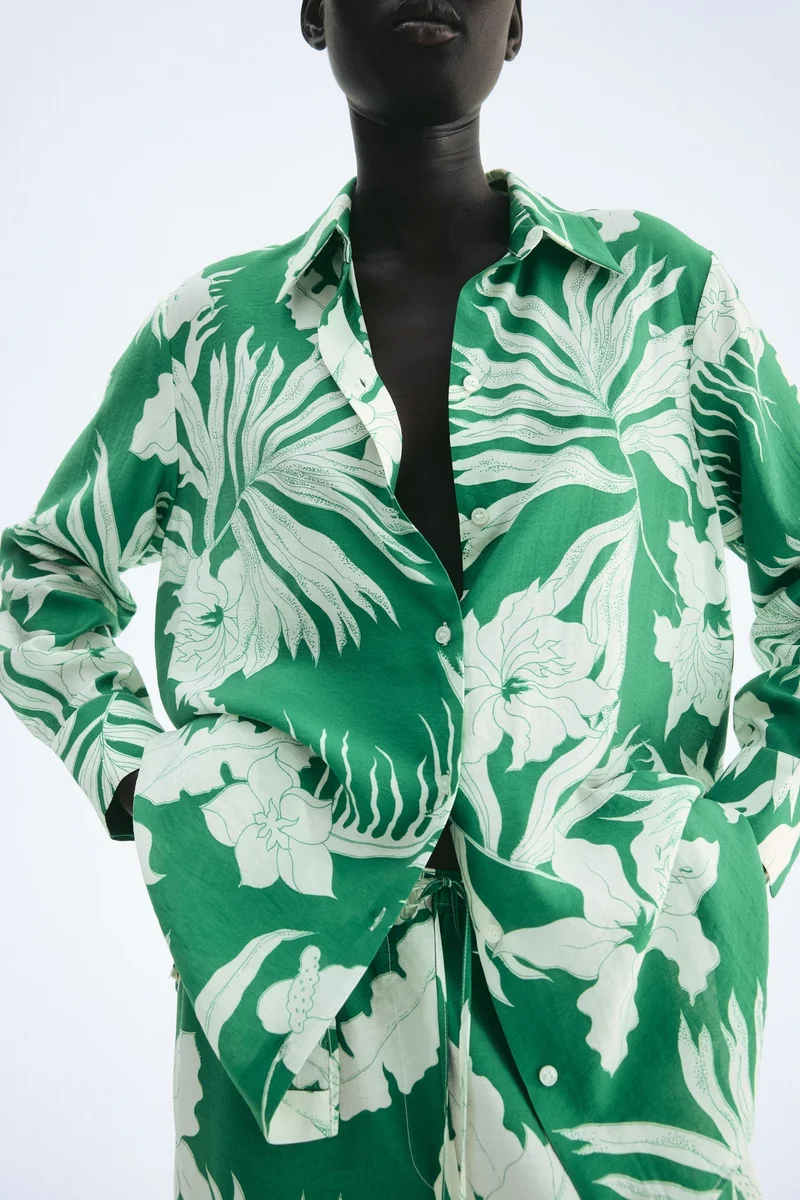 H&M Patterned oversized shirt