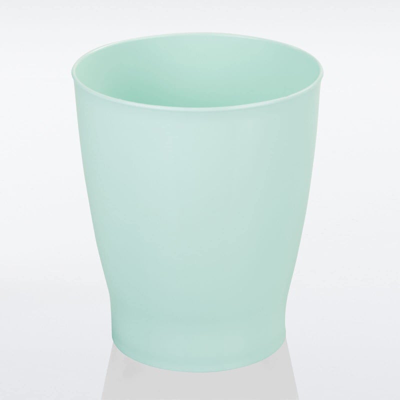mDesign Round Plastic Bathroom Garbage Can, 1.25 Gallon Wastebasket, Garbage Bin, Trash Can for Bathroom, Bedroom, and Kids Room - Small Trash Can - Fyfe Collection - Mint Green - Image 5